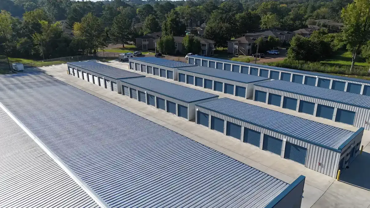 Fondren drone image of drive up facility 